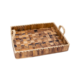 Rectangular Banana Fibers Hand woven Serving Trays-  Partitioned