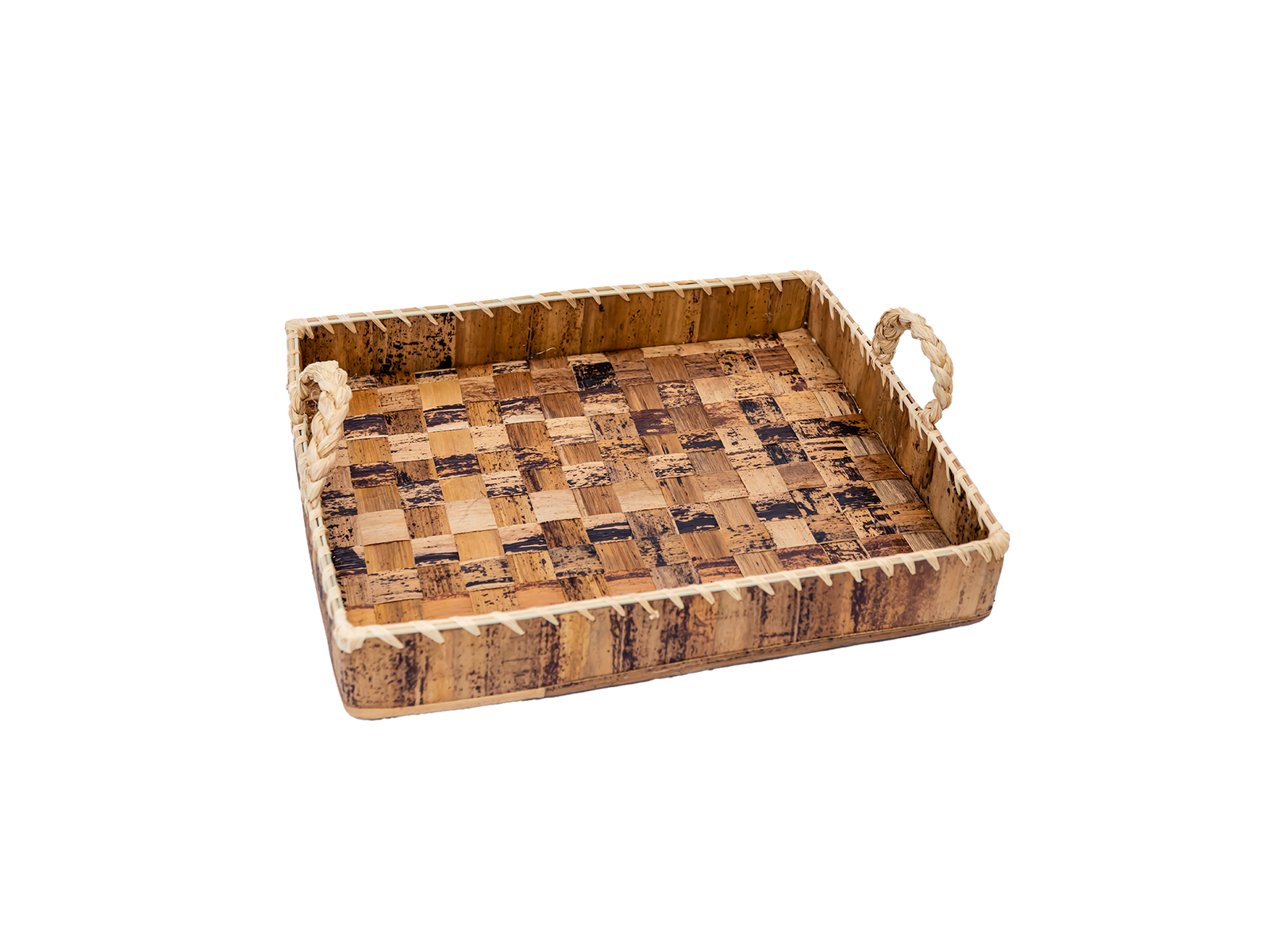 Rectangular Banana Fibers Hand woven Serving Trays-  Partitioned
